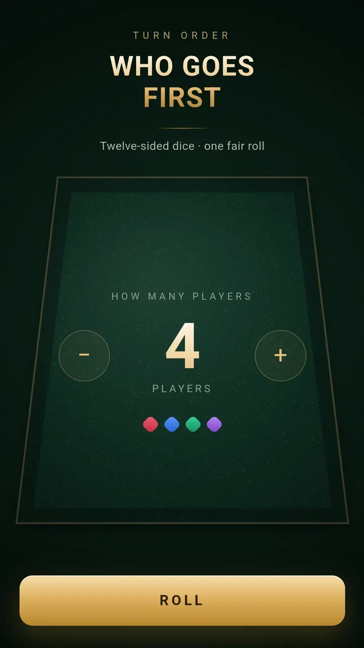 First Move asking how many players are at the table, set to four