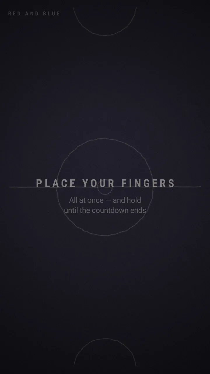 Red and Blue asking everyone to place a finger on the screen and hold